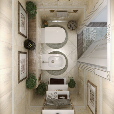 a bathroom in the house