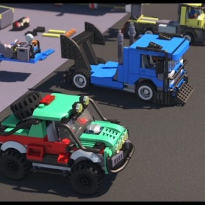 Lego cartoon - racing between super cars