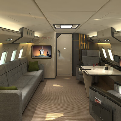 Design airplane interior AN-148 from militari Russia. 