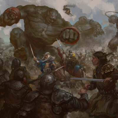 The scene of battle.