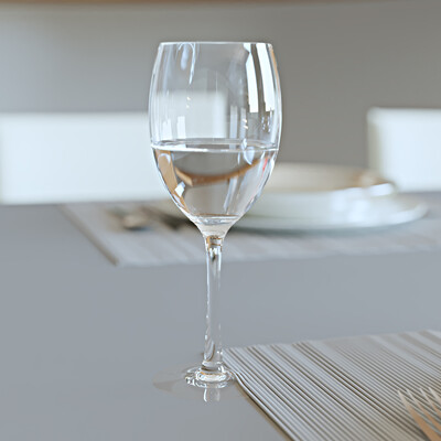 A table with glasses
