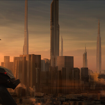 Sunset in the city