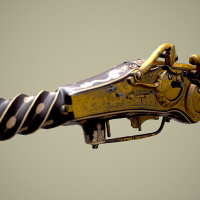 Double-barreled Wheellock pistol