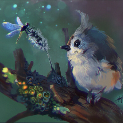 "Birdy and dragonfly"