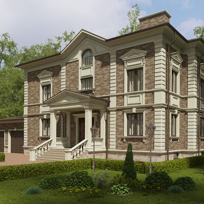 Visualization of the facade of a private house