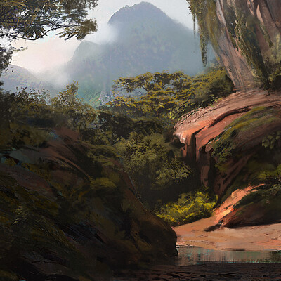 Practice. Mountains and rocks.