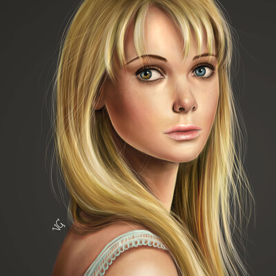 portrait of a blonde (studying)