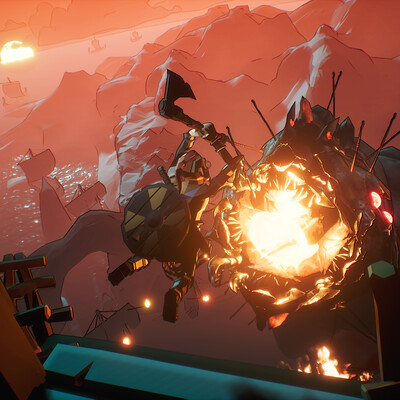The battle with the monster