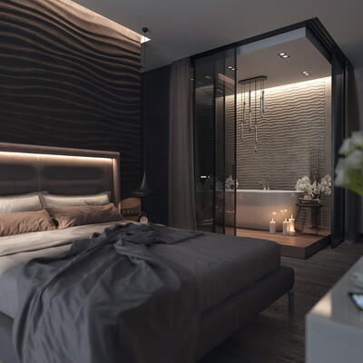 Bedroom with bath