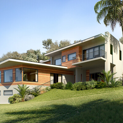 3d visualisation of the contemporary style house