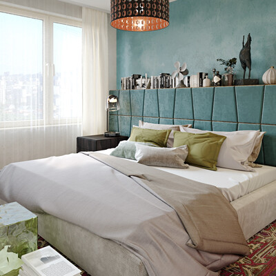 Bedroom in a modern apartment