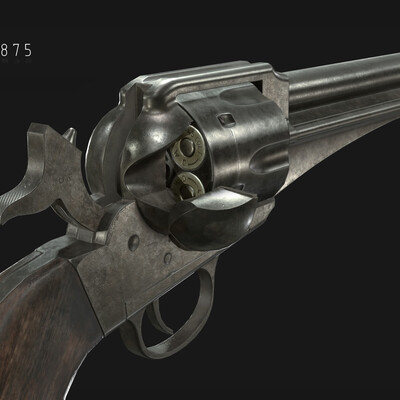 Remington 1875 Revolver - Low Poly