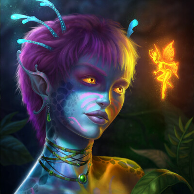 Fairy with golden eyes