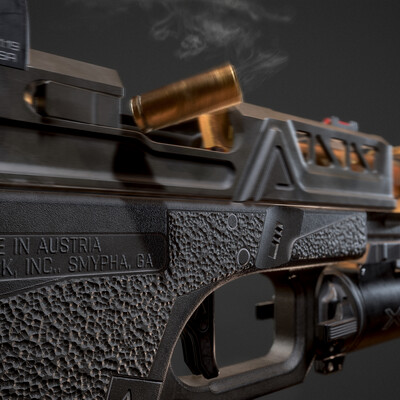Low-poly,Custom G-Lock gun, from agency arms. 