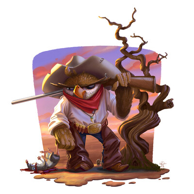 Owl cowboy. Hunter