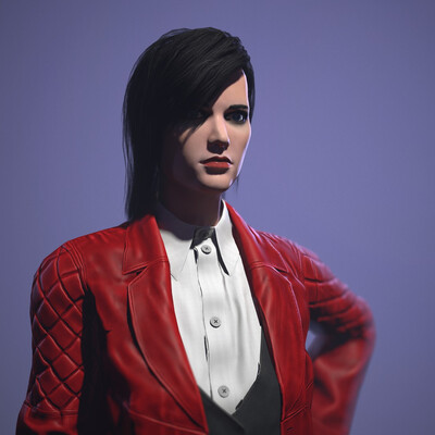 Girl in red coat