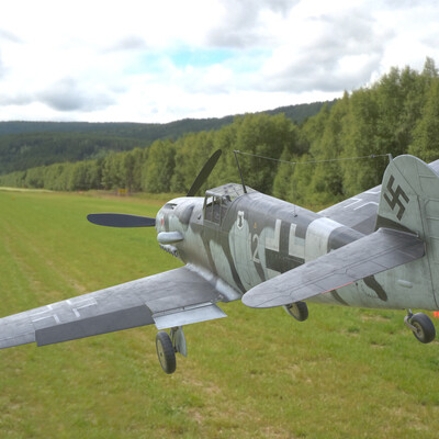 BF-109 German Fighter (PBR materials)