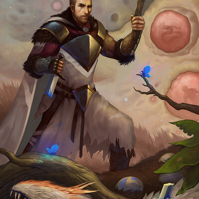 A knight in the woods