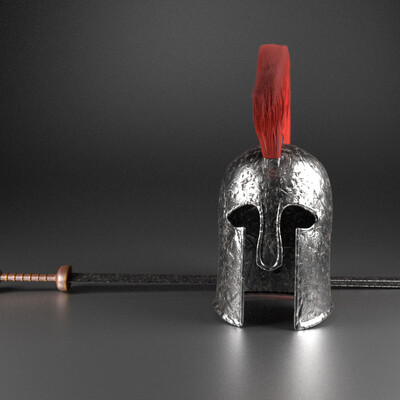 Helmet and sword of a Roman warrior