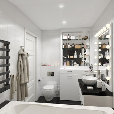 Design and visualization of the bathroom.
