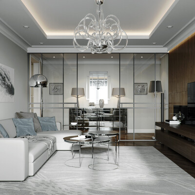 Living room, hall and kitchen on Yaroslavskiy highway
