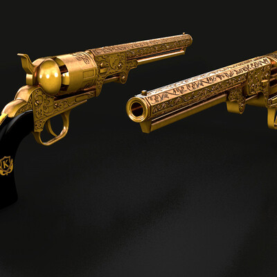 Revolver in steampunk style