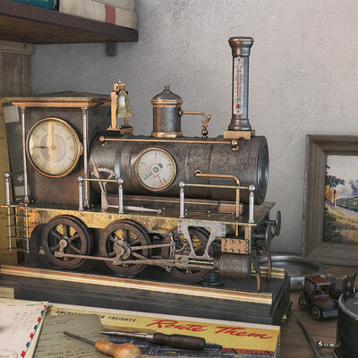Locomotive automaton clock