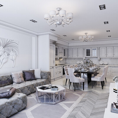  Visualization of the living room / kitchen