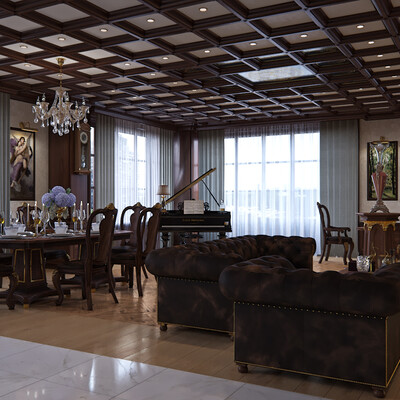 Living room in classic style.