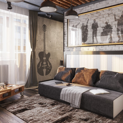 Apartment interiors for a young family (47 sq.m/)