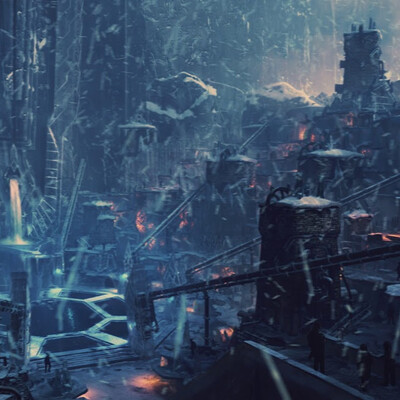 Wooden world. Icy pillars.