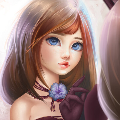 girl at the mirror