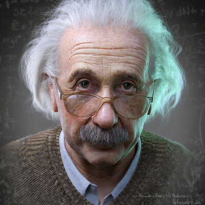 Albert Einstein 3D Portrait