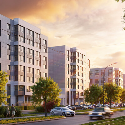 Residential complex on Lenin Avenue in the city of Eupatoria