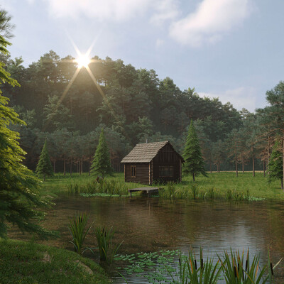 Hut in the forest
