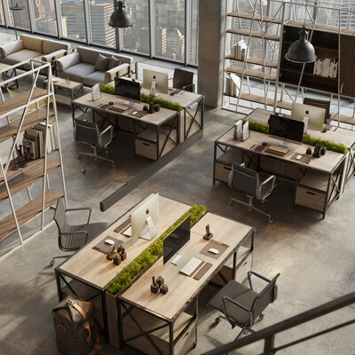 Office in the loft style