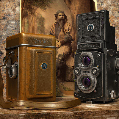 Two-objective SLR camera Yashica.