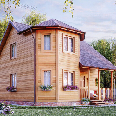 Country house made of lumber