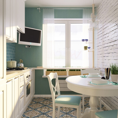 Visualization of the kitchen according to the thoughts of a friend.