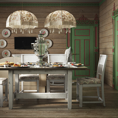 Kitchen in traditional Russian style