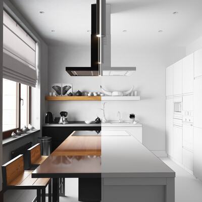 Black kitchen