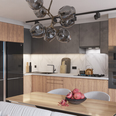 Kitchen and living room