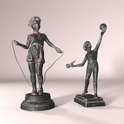 Kasli art figures from the series "Happy childhood"