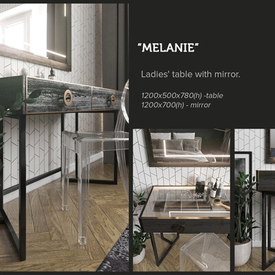 MELANIE. Ladies' table with mirror.