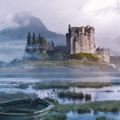 Eilean Donan Castle matte painting + Making of