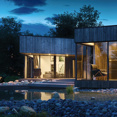 Black House On Nevezis River Slope