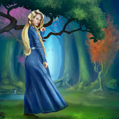 Elf in the magic forest