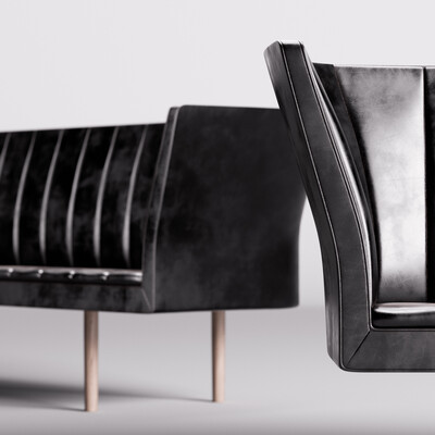 Black Leather Sofa
