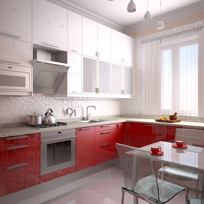 Red kitchen