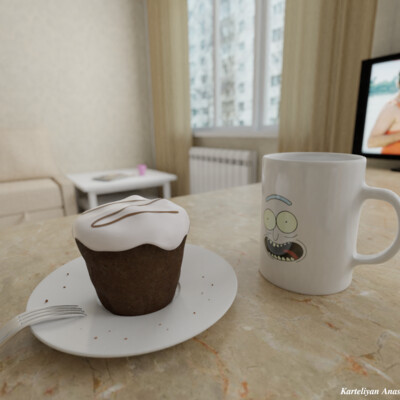 Mug and cupcake